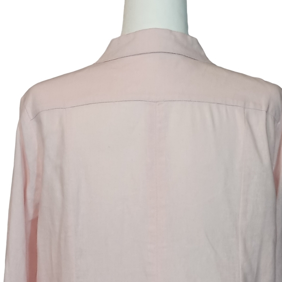 Simply Noelle lagenlook linen blend button tunic top soft pink size L / XL - Picture 10 of 14